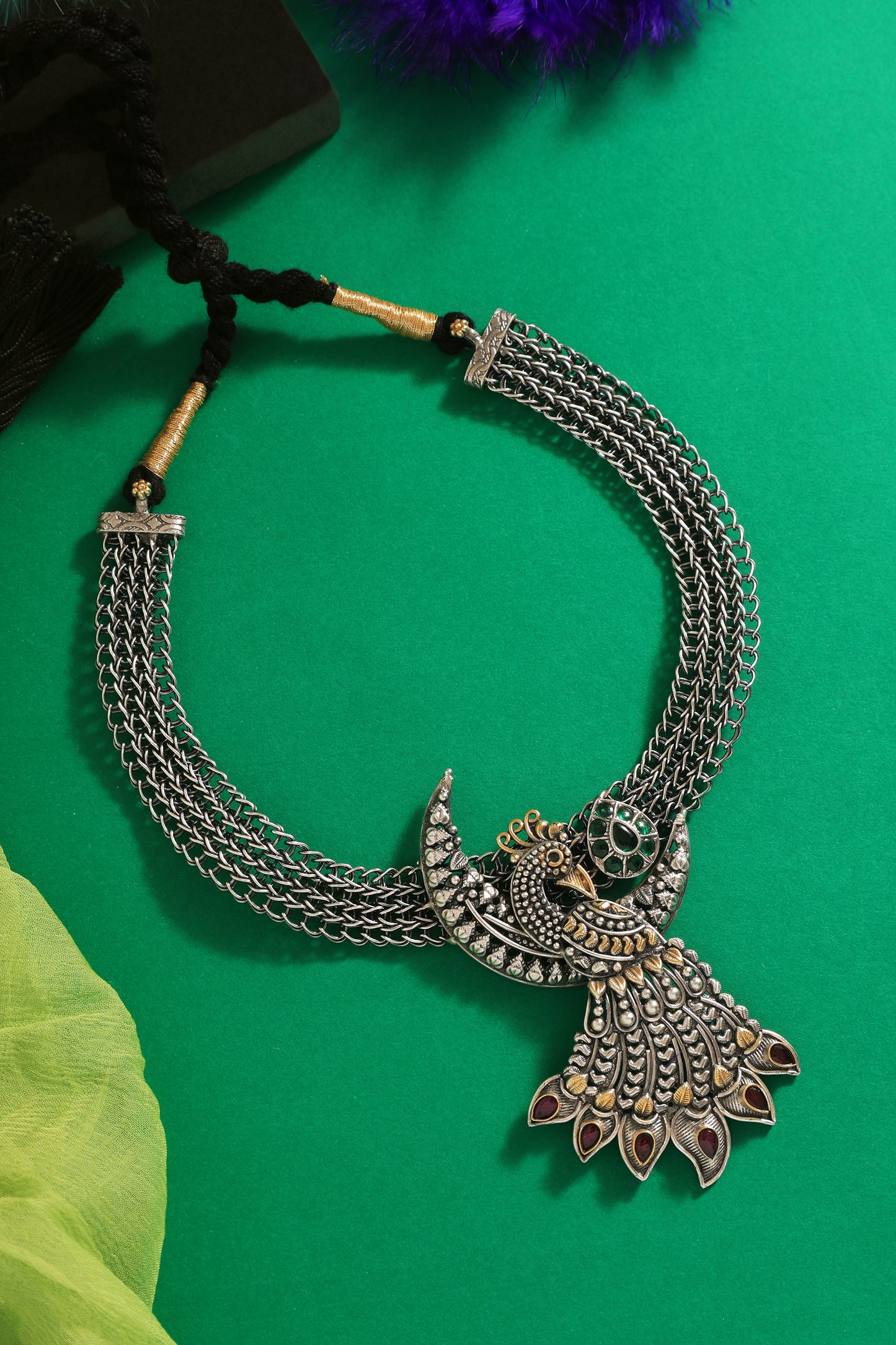 Peacock Dual Tone Necklace