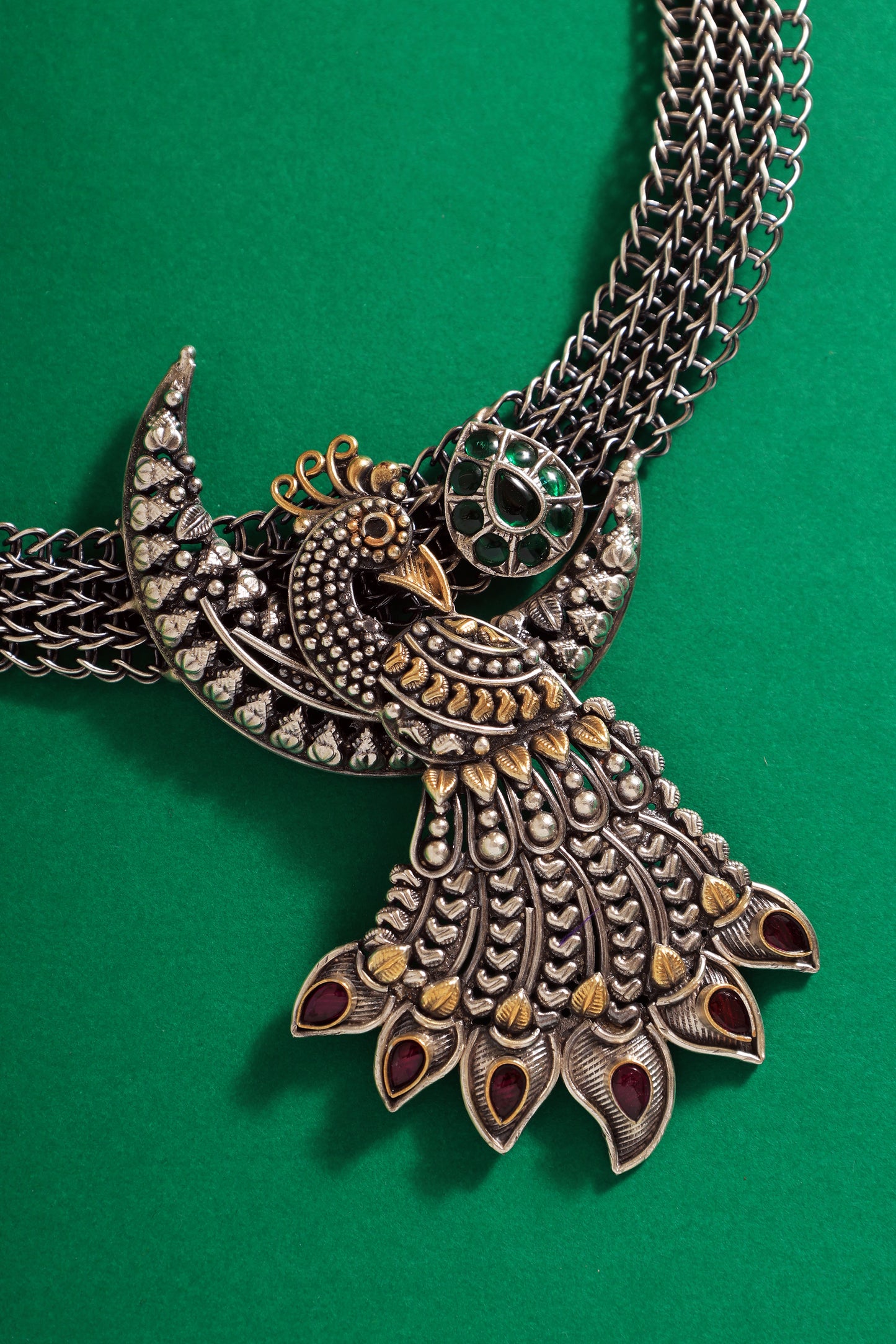 Peacock Dual Tone Necklace