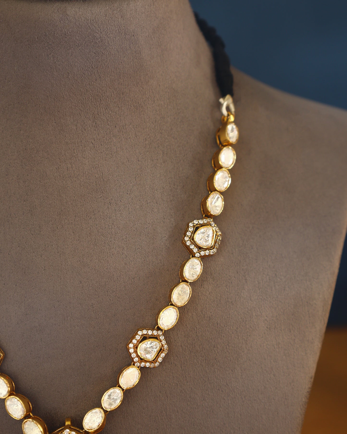 Handcrafted Necklace in 92.5 Silver with Moissanite
