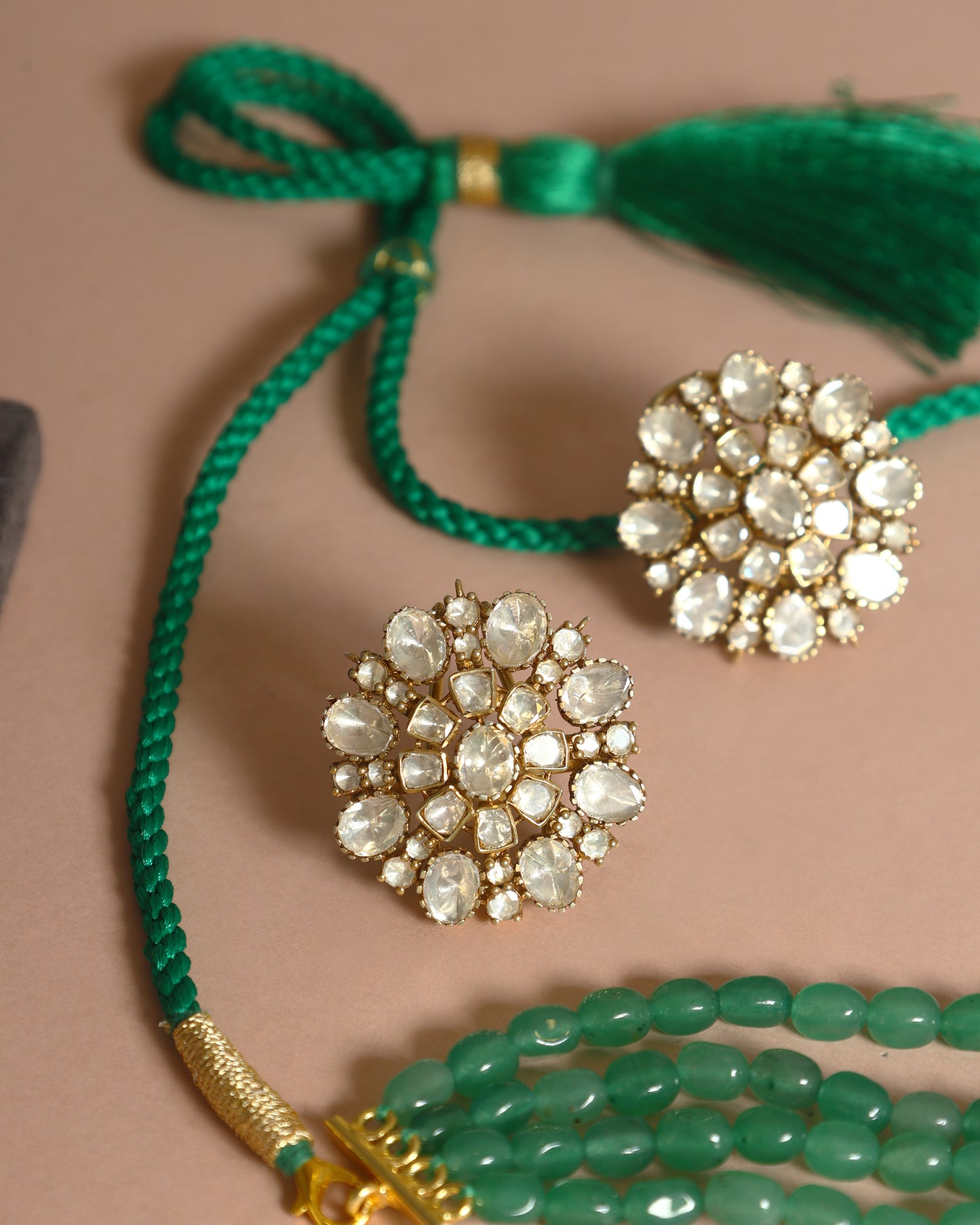 Handcrafted Necklace Set in 92.5 Silver with Moissanite