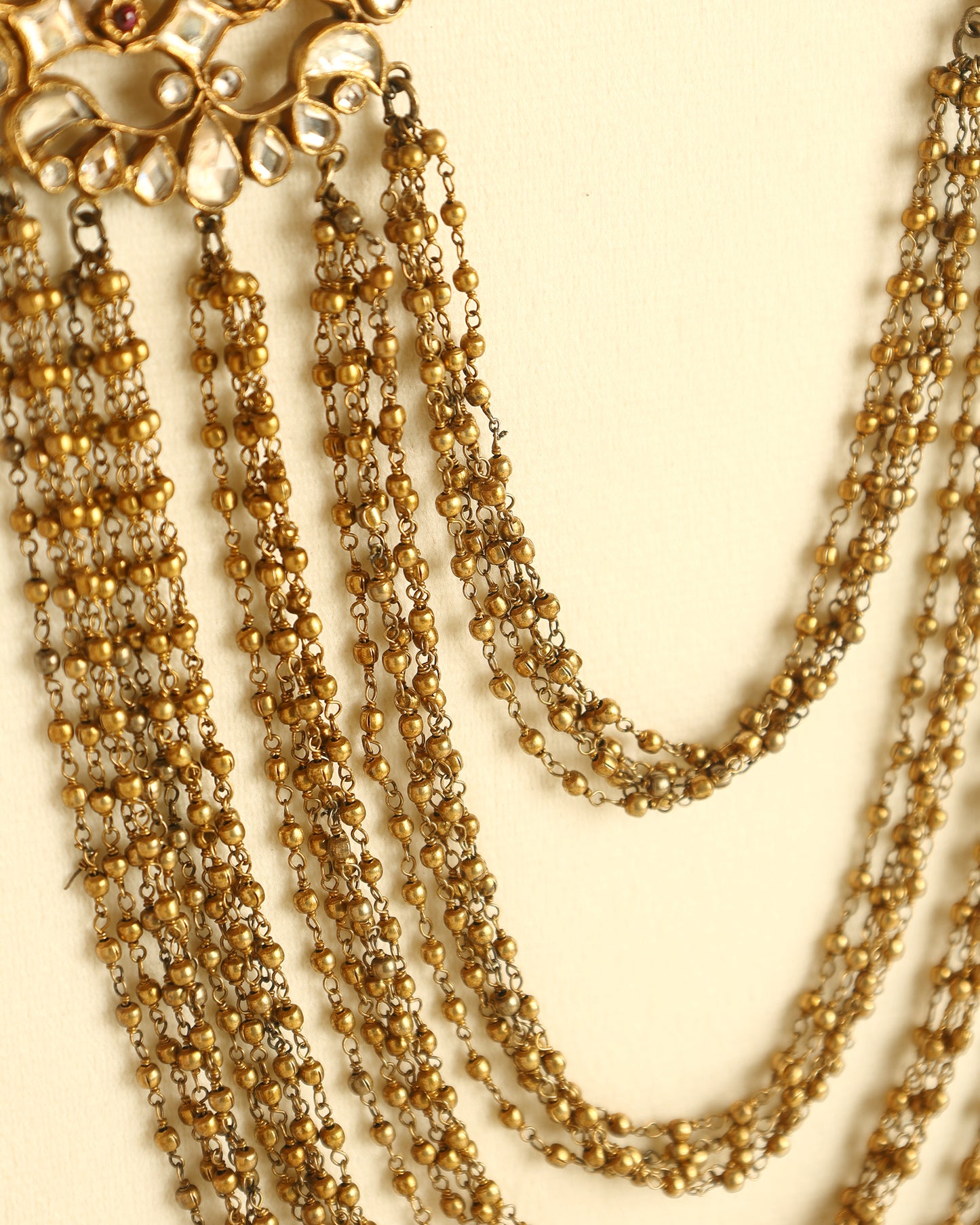 Handcrafted Necklace in 92.5 Silver with Kundan