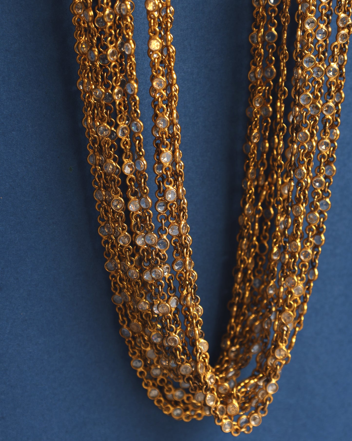 Handcrafted Necklace in 92.5 Silver with CZ, Pearls