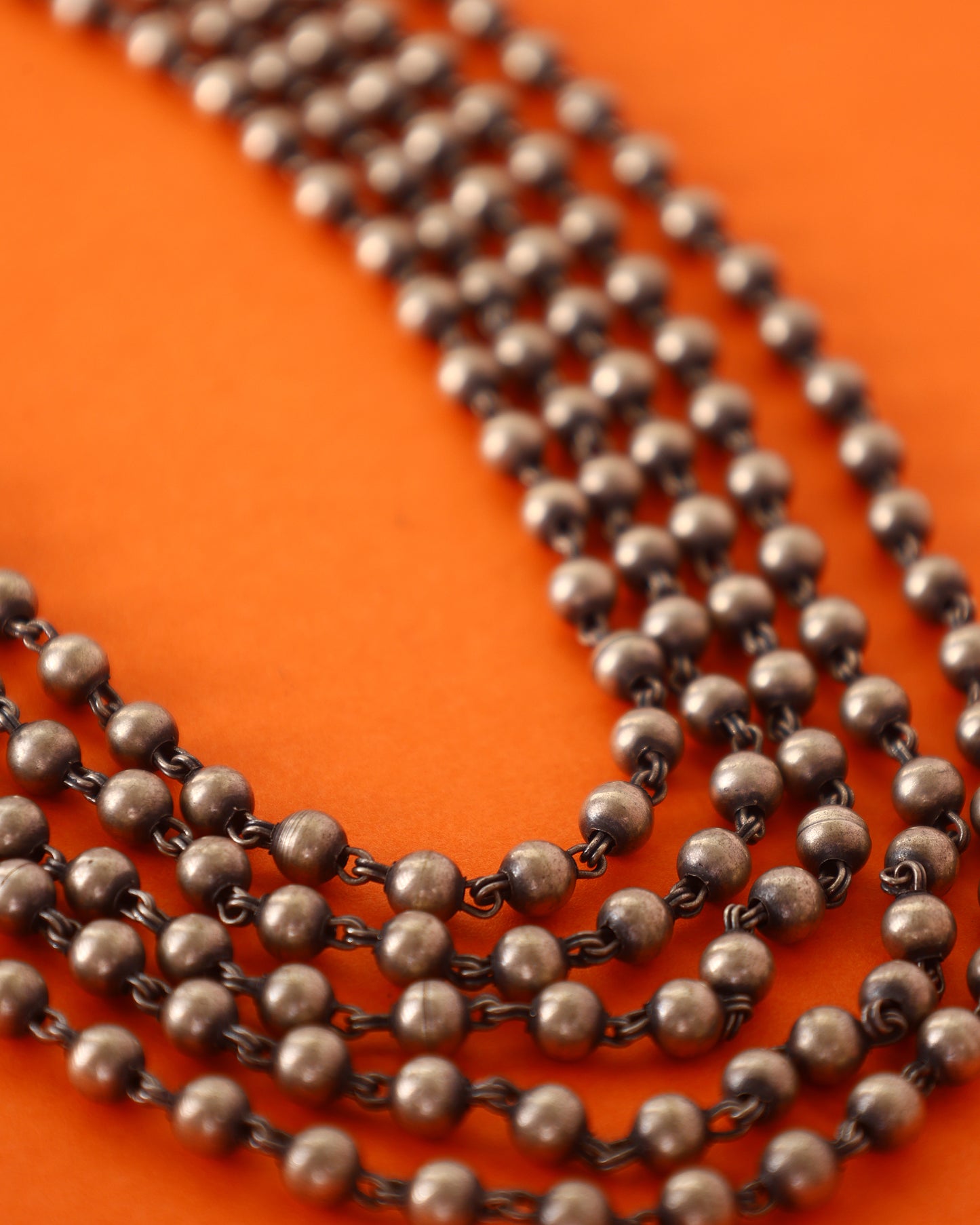 Vintage Beaded Handcrafted Necklace in 92.5 Silver