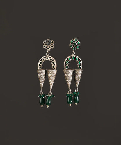 Green Onyx Temple Danglers