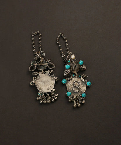 Turquoise Silver Long Danglers