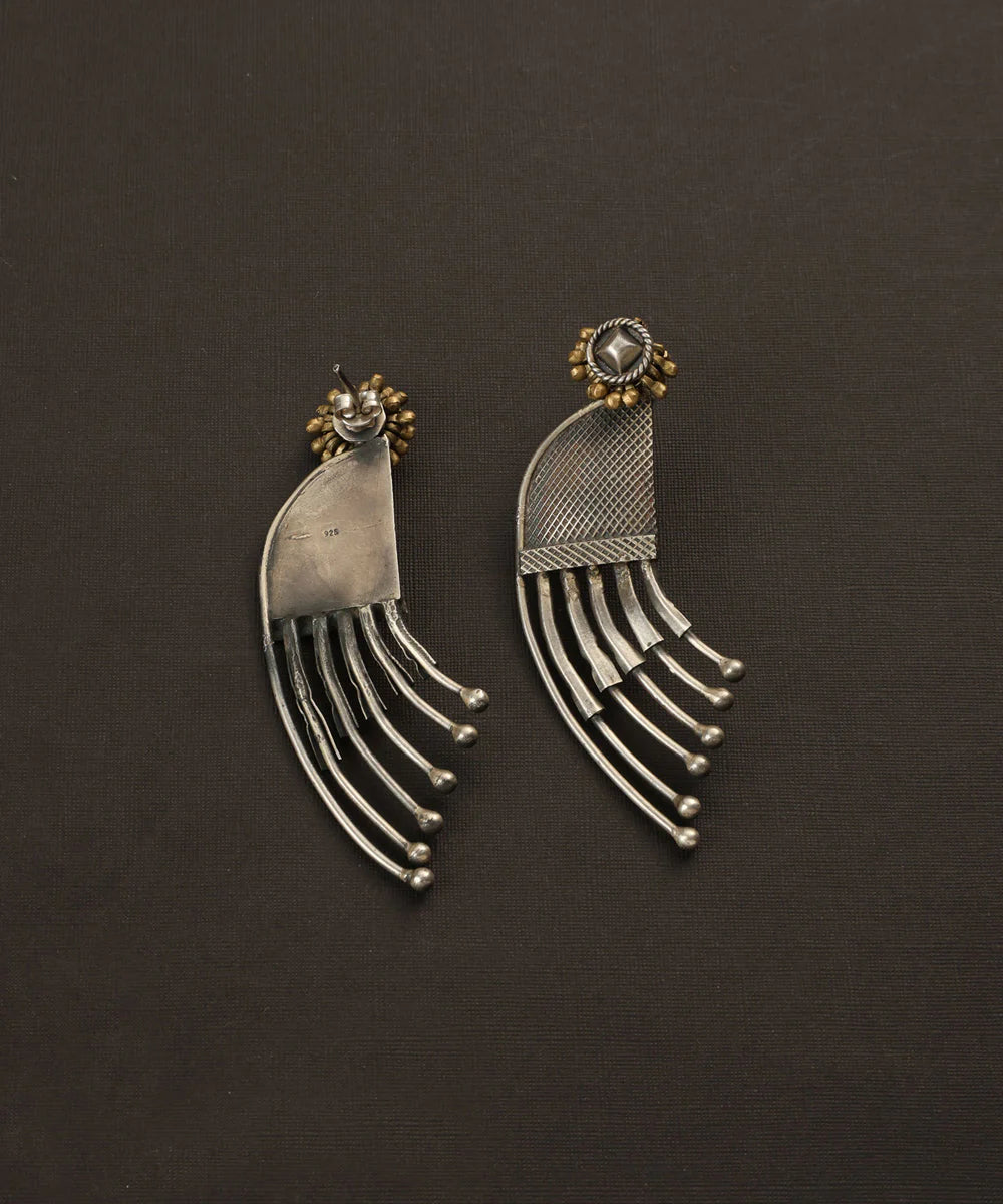 Two Tone Silver Earrings