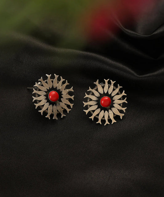 Coral Fish Silver Studs