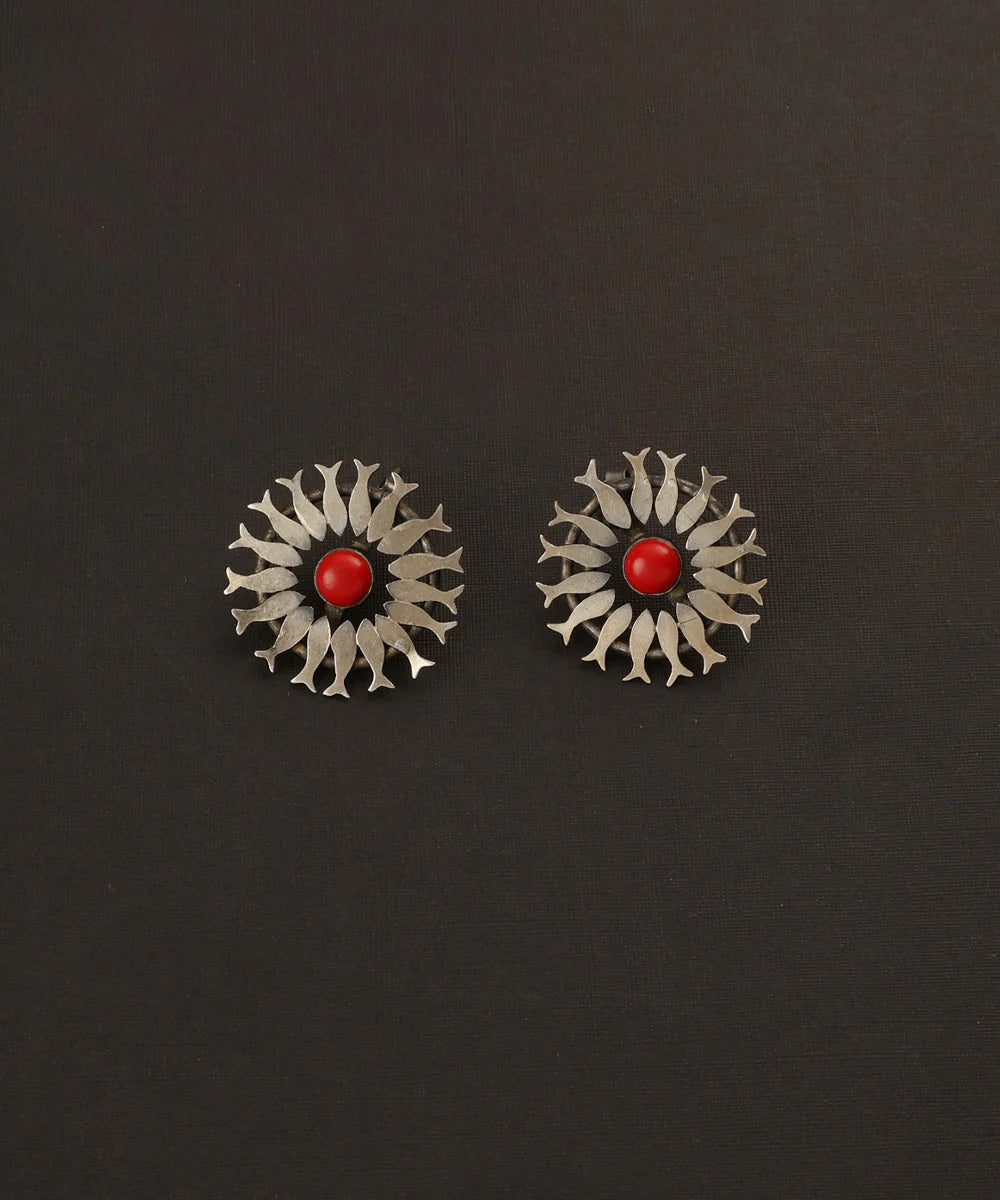 Coral Fish Silver Studs