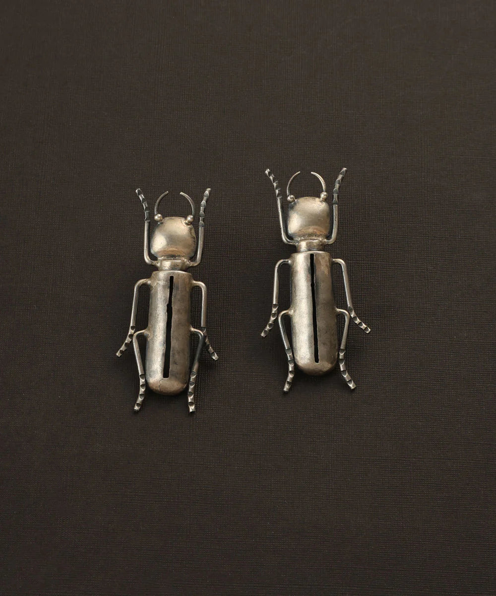 Silver Bug Long Danglers