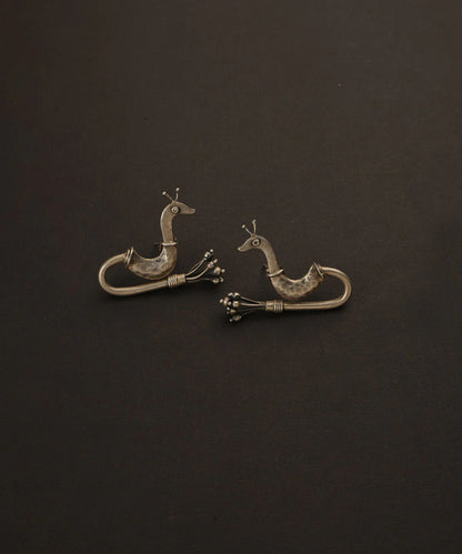 Silver Peacock Earrings