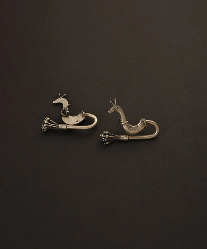 Silver Peacock Earrings