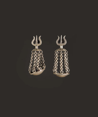 Silver Trishul Long Danglers