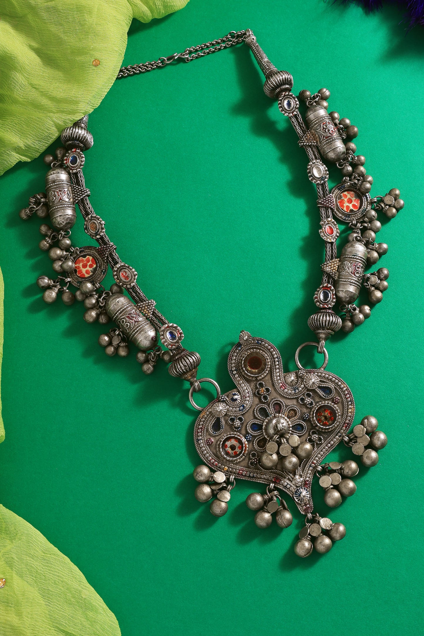 Kutch Tribal Silver Long Necklace