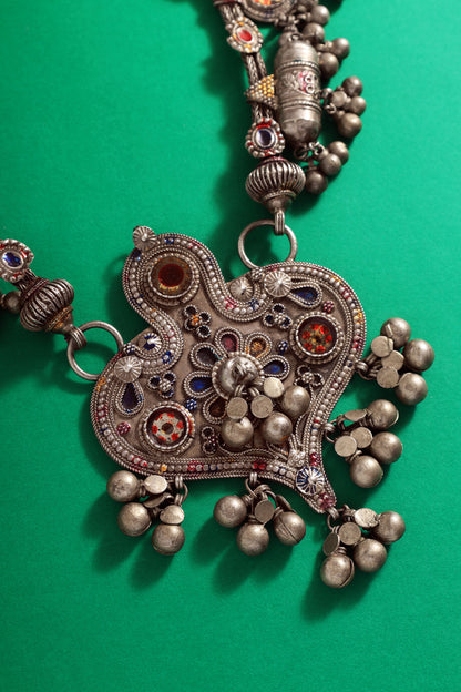 Kutch Tribal Silver Long Necklace