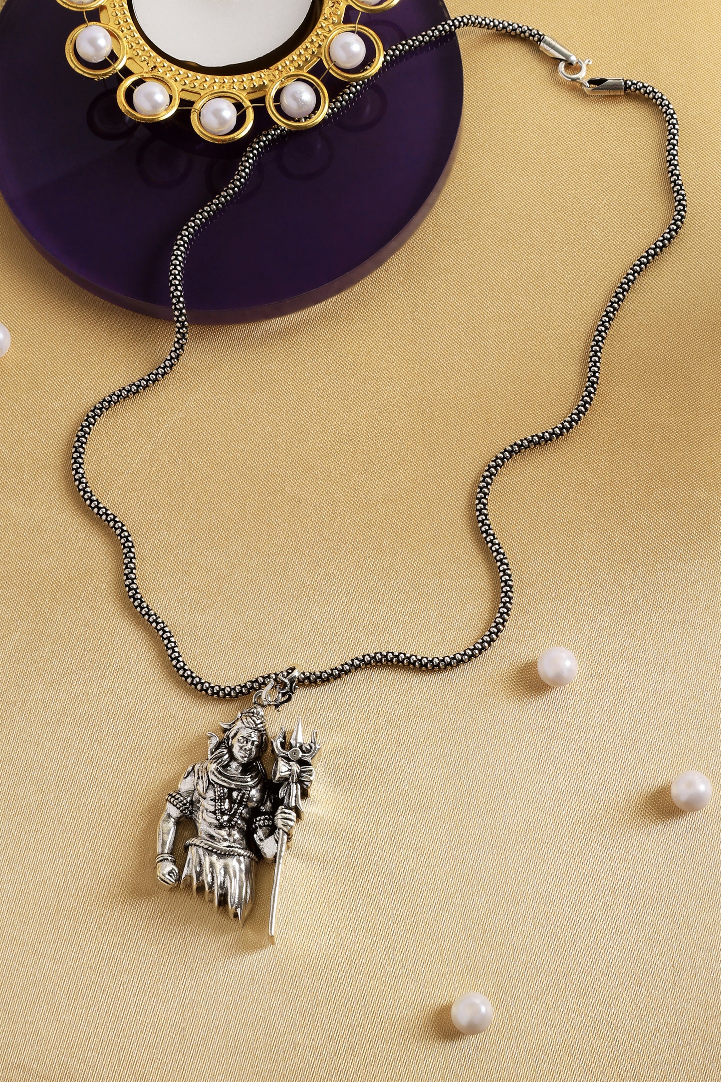 3D Tandav Shiva Silver Pendant Chain