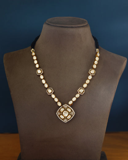 Handcrafted Necklace in 92.5 Silver with Moissanite