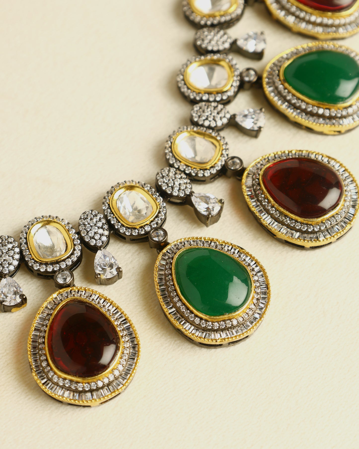 Handcrafted Necklace Set in 92.5 Silver with Moissanite