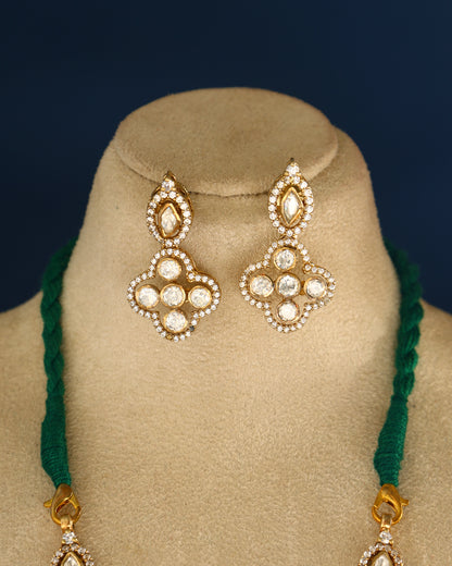 Handcrafted Necklace Set in 92.5 Silver with Moissanite