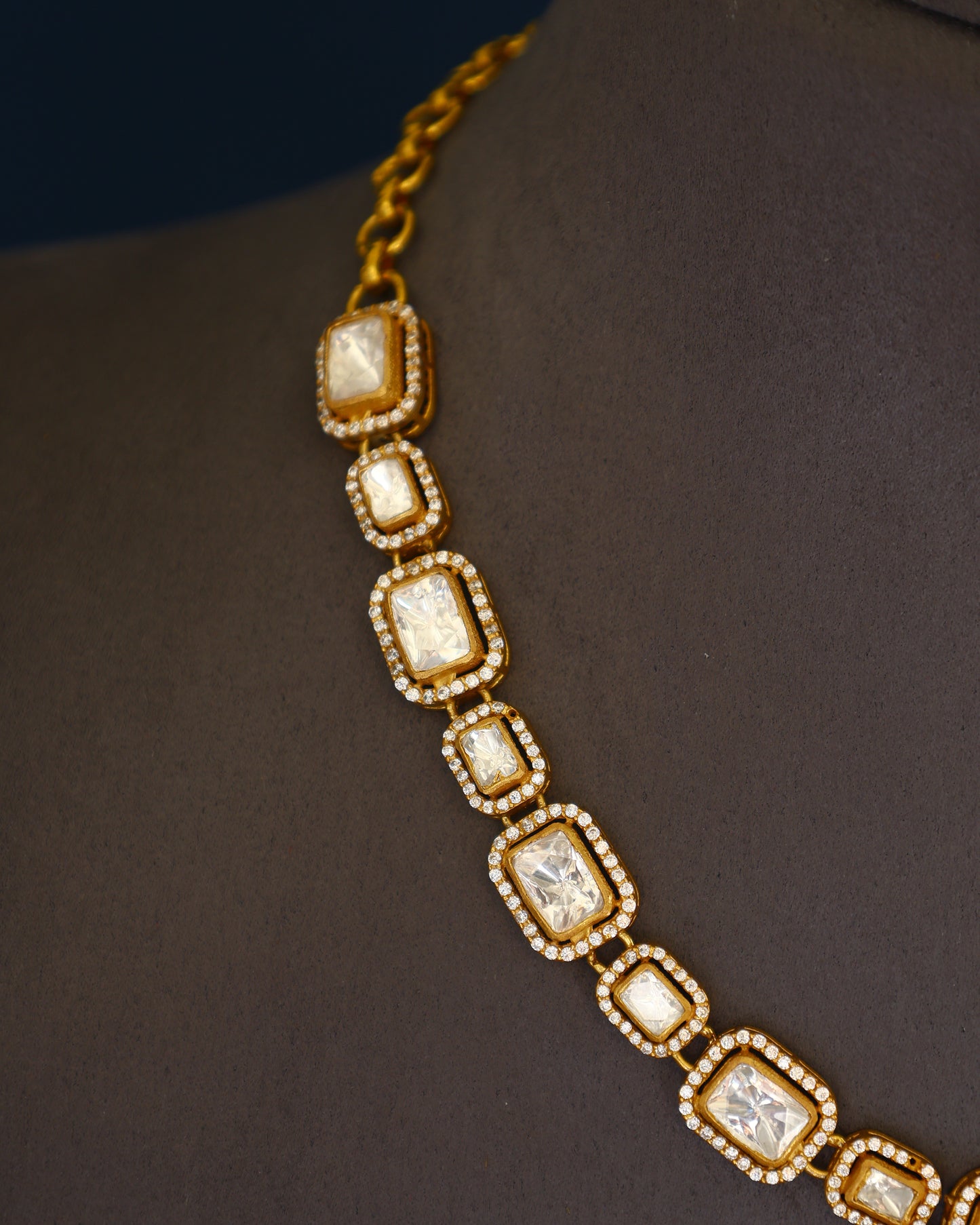 Handcrafted Necklace Set in 92.5 Silver with Moissanite