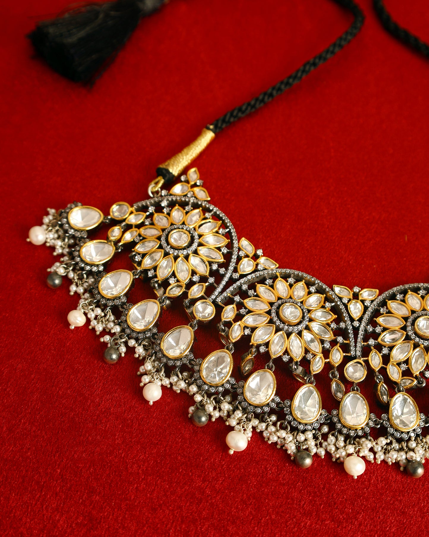 Handcrafted Necklace in 92.5 Silver with Moissanite