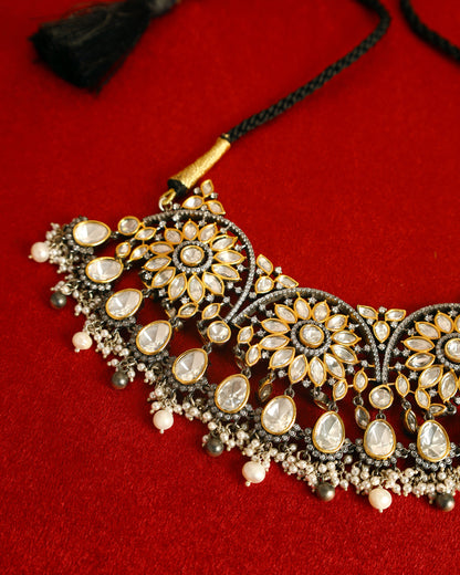 Handcrafted Necklace in 92.5 Silver with Moissanite