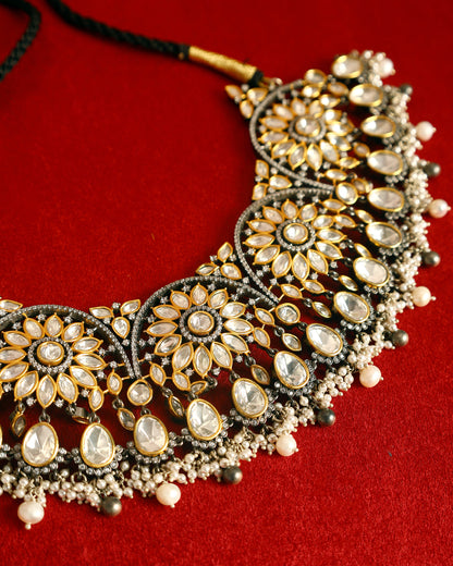 Handcrafted Necklace in 92.5 Silver with Moissanite