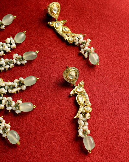 Handcrafted Necklace Set in 92.5 Silver with Moissanite
