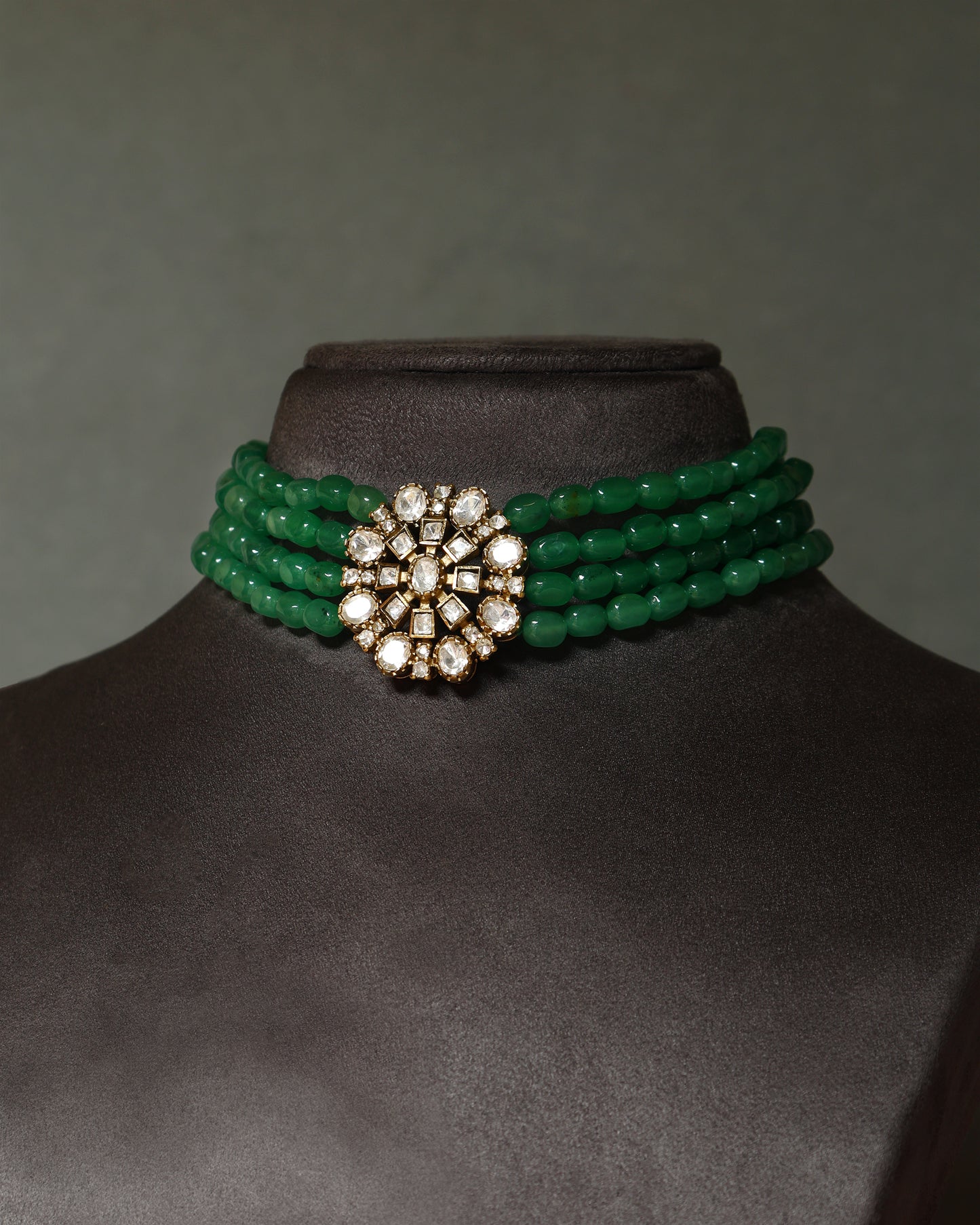 Handcrafted Necklace Set in 92.5 Silver with Moissanite