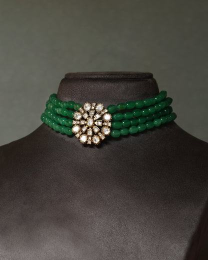 Handcrafted Necklace Set in 92.5 Silver with Moissanite