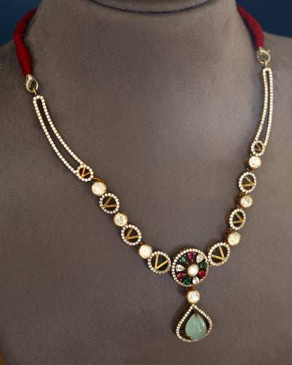 Handcrafted Necklace in 92.5 Silver with Moissanite