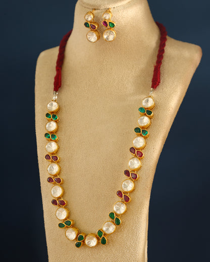 Handcrafted Necklace Set in 92.5 Silver with Moissanite