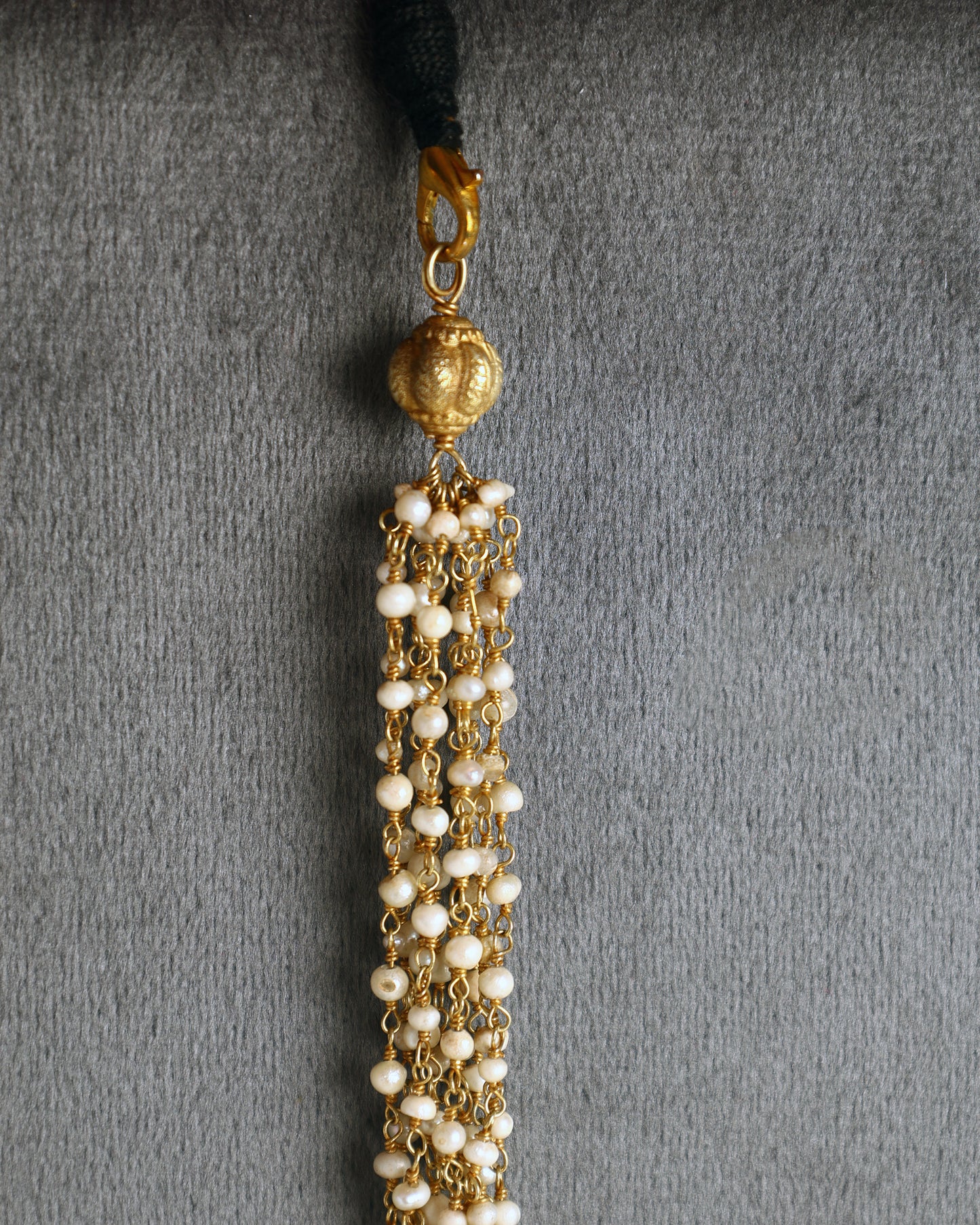 Handcrafted Necklace in 92.5 Silver with Mother of Pearl, Jade