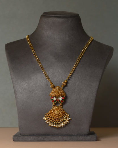 Handcrafted Necklace in 92.5 Silver with Pearls, Kundan (Copy)