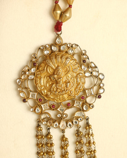 Handcrafted Necklace in 92.5 Silver with Kundan