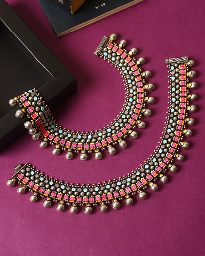 Handcrafted Anklets in 92.5 Silver with nan