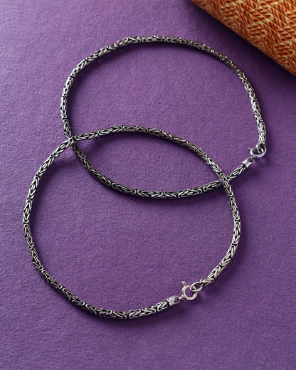 Handcrafted Anklets in 92.5 Silver with nan