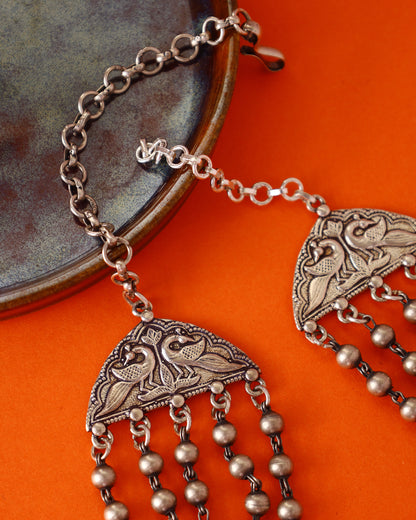 Vintage Beaded Handcrafted Necklace in 92.5 Silver