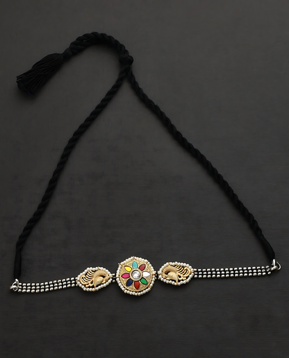 Navratna Kundan Silver Choker