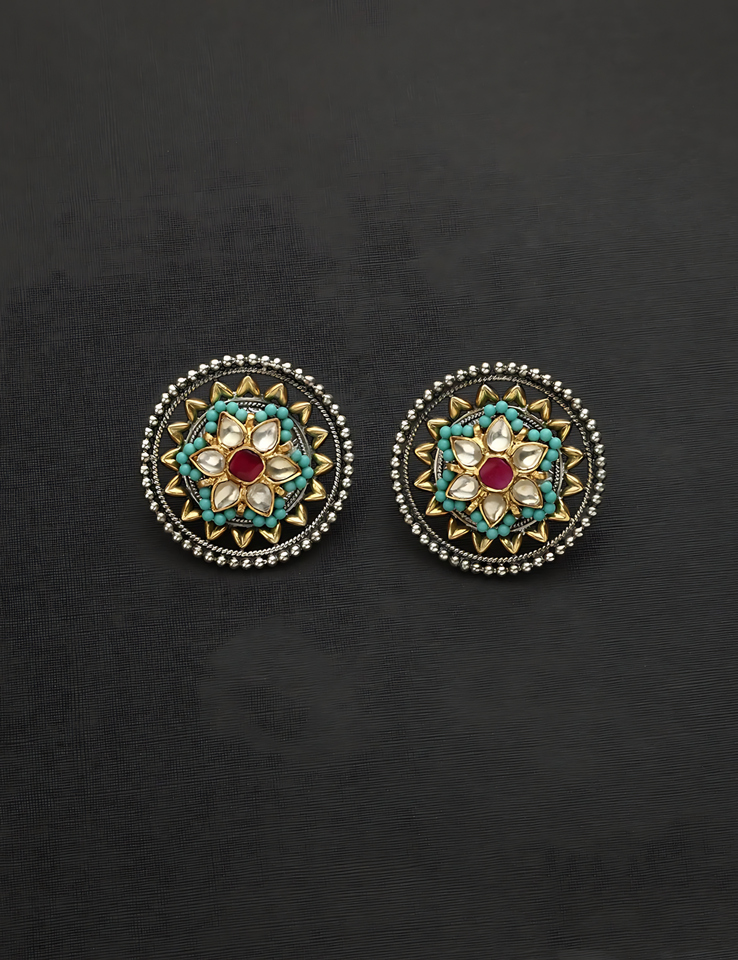 Floral Fusion silver Studs