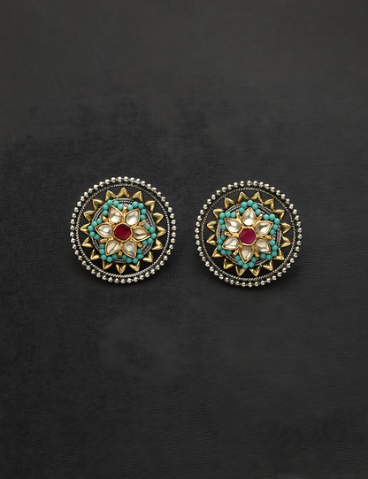 Floral Fusion silver Studs