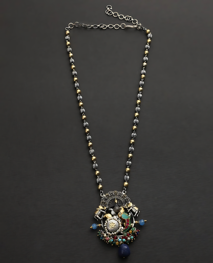 Vintage-Inspired Silver Fusion Necklace