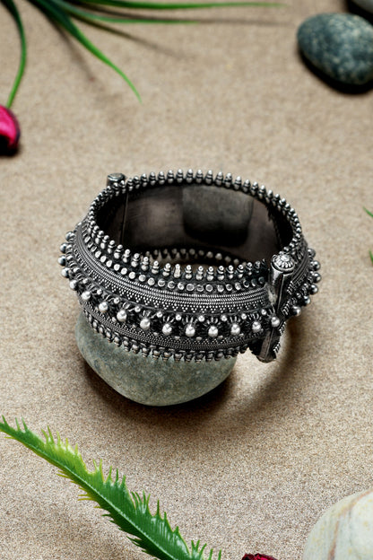 Silver Beaded Kada