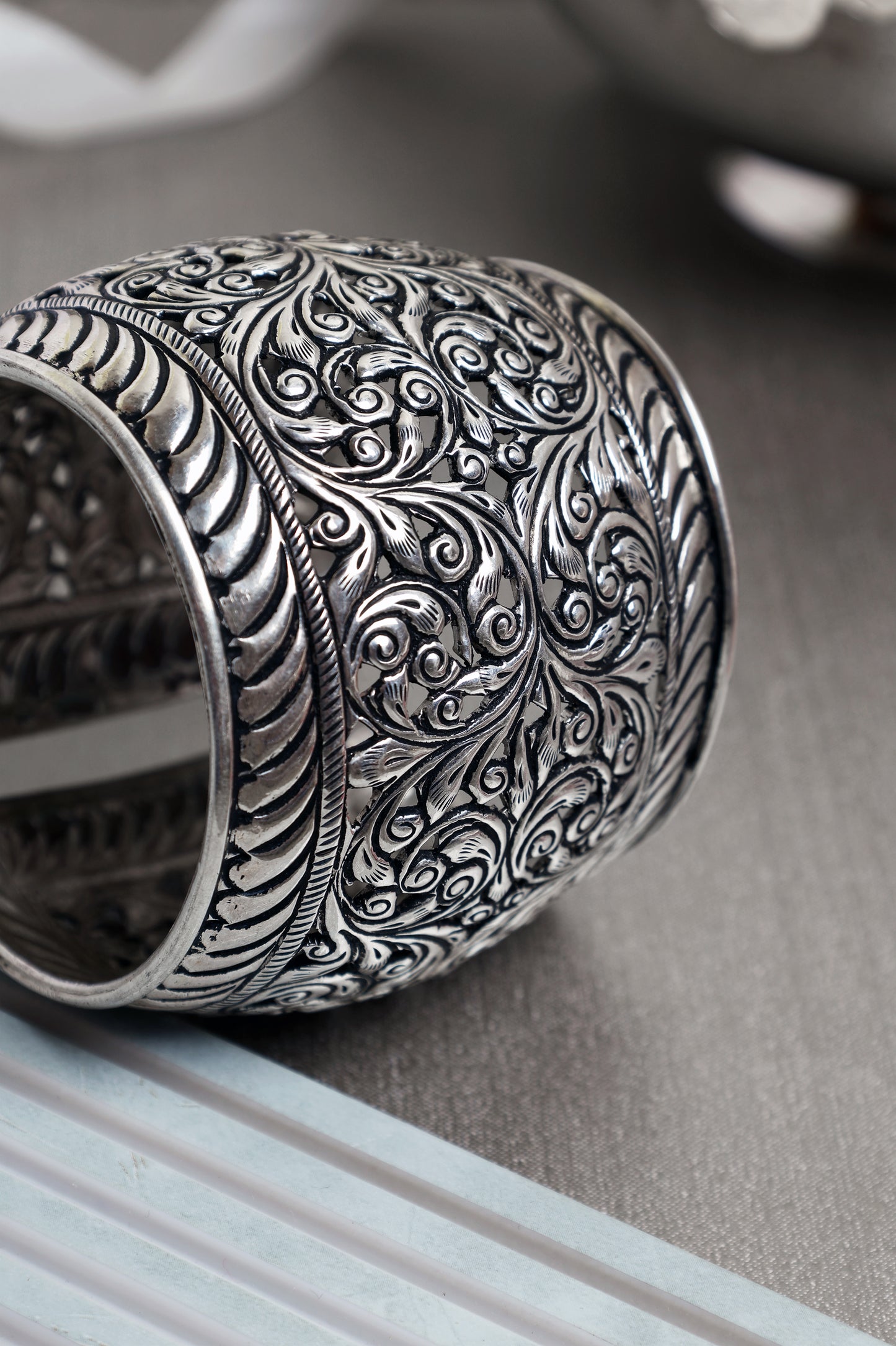 Silver Adjustable Chitai Cuff