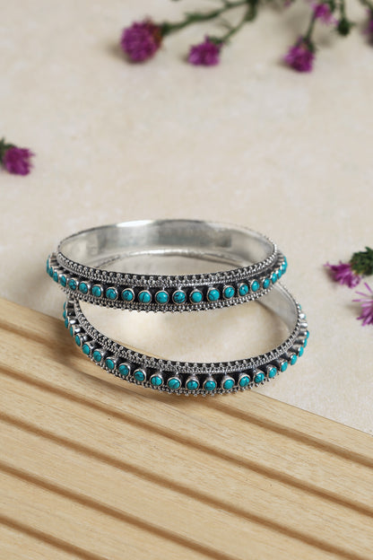 Turquoise Silver Bangles