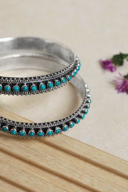 Turquoise Silver Bangles