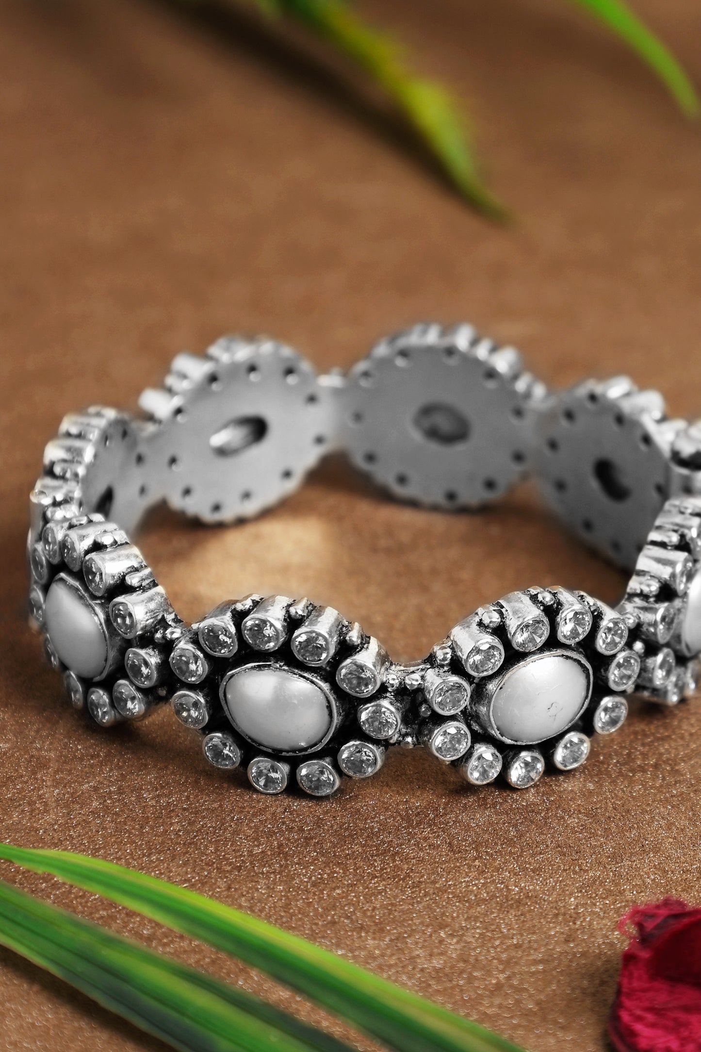 Fresh water Pearls CZ Kada