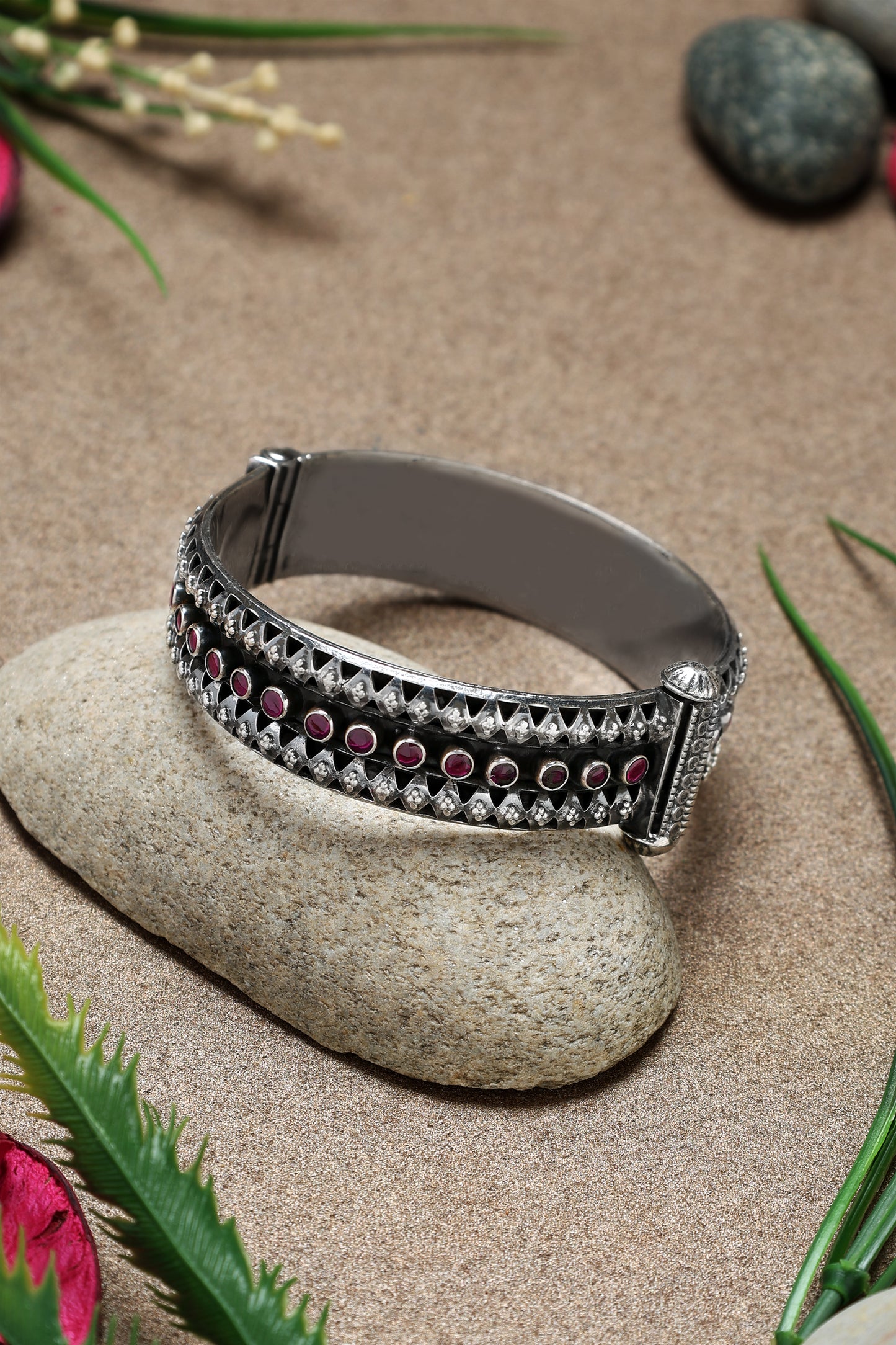 Ruby Vintage Silver Kada