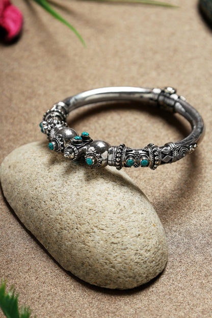 Classic Heritage Turquoise Silver Kada