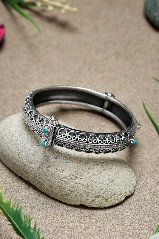 Turquoise Silver Baroque Kada