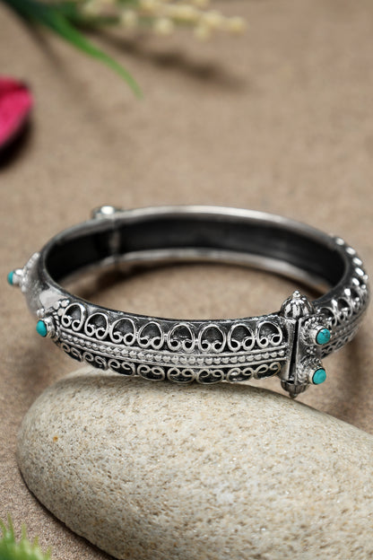 Turquoise Silver Baroque Kada